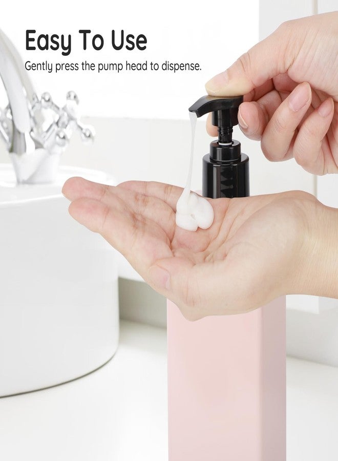 سيج بيوتي مجموعة موزع صابون سيج بيوتي، عبوة من 4 زجاجات استحمام قابلة لإعادة التعبئة سعة 500 مل مع ملصقات، زجاجات بلاستيكية مربعة للشامبو والبلسم سعة 500 مل للحمام، موزع صابون فارغ لليدين والأطباق للمطبخ - Image 4